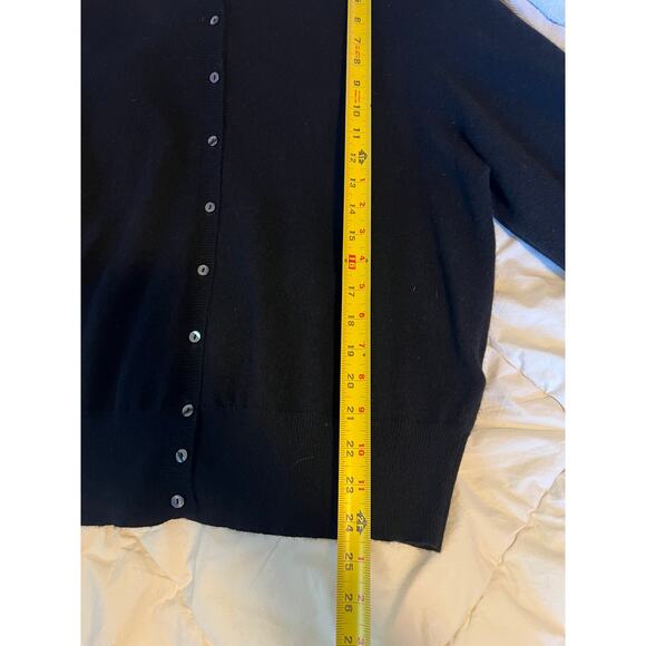 Cashmere Lord & Taylor Black Front Button 100% Cashmere Cardigan Sweater, 2X - Picture 4 of 5